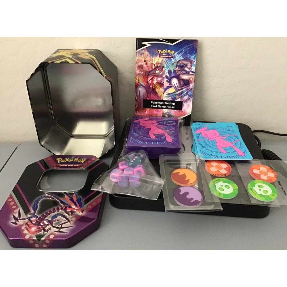 Pokémon Lot of Fusion Strike Card Game Accessories in Eternatus Tin-As Pictured